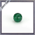 Square Checker Cut Emerald Color Glass Beads with Hole